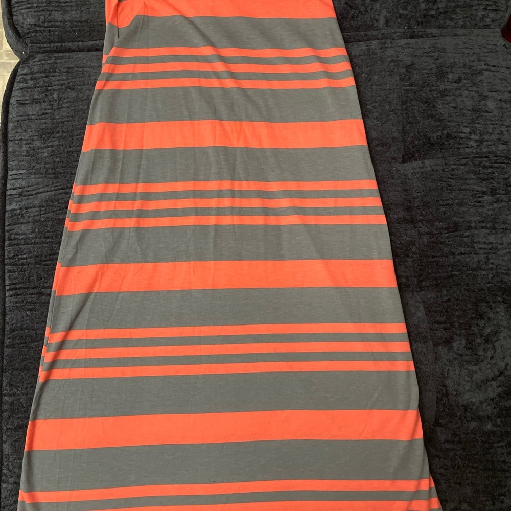 Ambiance Red and Gray Striped Skirt